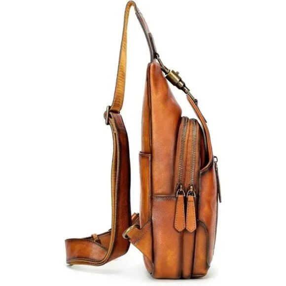 🆕Women Brown Genuine Leather Crossbody Sling Handmade Classic Vintage Bag - Picture 4 of 8